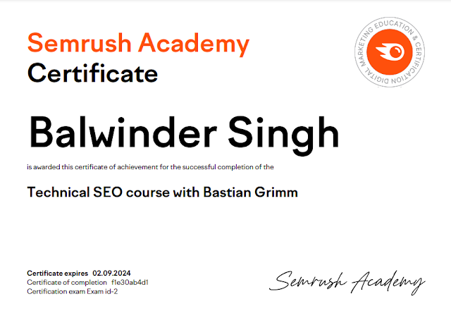 semrush academy certification